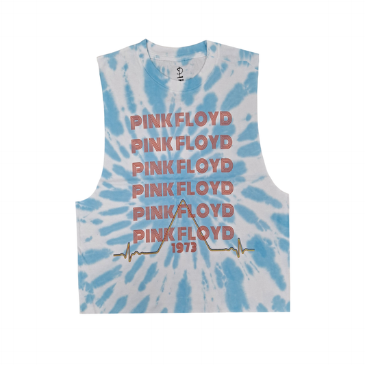 PINK FLOYD | WOMEN'S TANK TOP | LT BLUE SPIRAL DYE