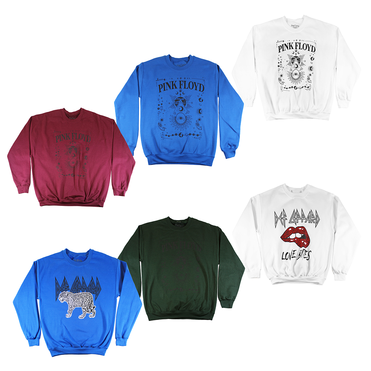 ASSORTED DEF LEPPARD & PINK FLOYD CREW| MEN'S SWEATER| ASSORTED COLORS|