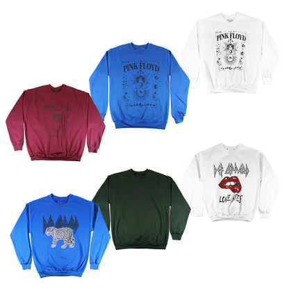 ASSORTED DEF LEPPARD & PINK FLOYD CREW| MEN'S SWEATER| ASSORTED COLORS|