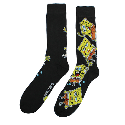 SPONGE  BOB | MEN'S CREW SOCKS & BANDANA SET | BLACK |