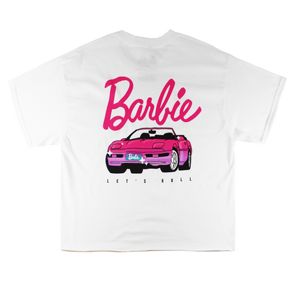 BARBIE LET'S ROLL | WOMEN'S CROP TOP | WHITE|