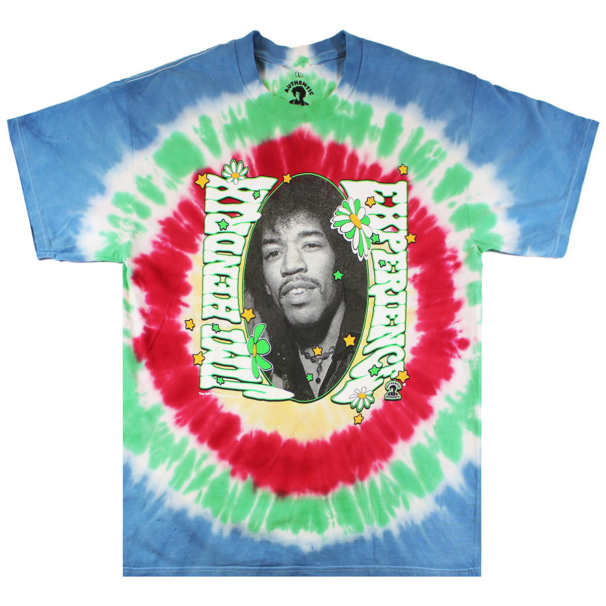 JVNS2037 JIMI HENDRIX : FUNKY STARS & FLOWERS| MEN'S TEE| TIE DIE|