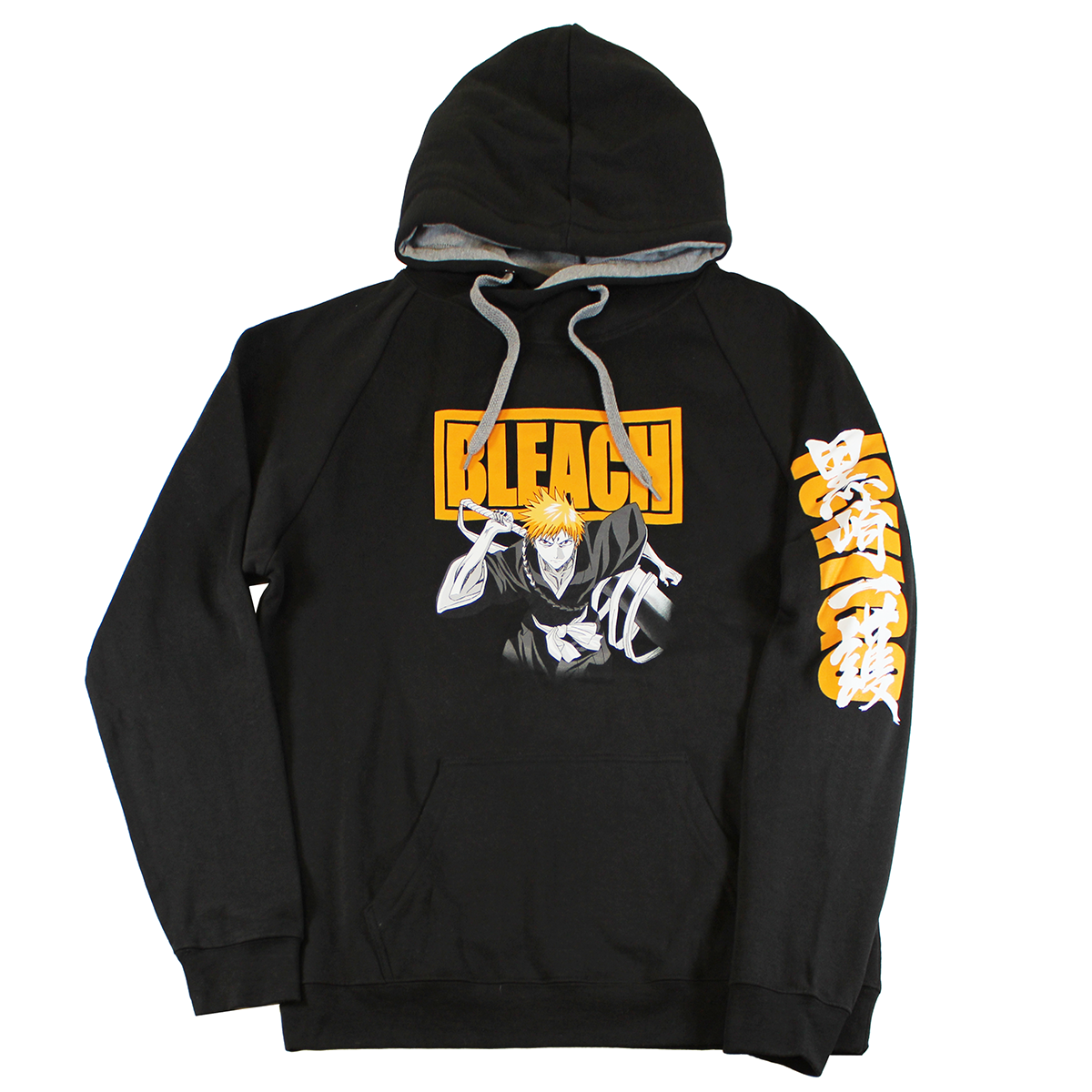 BHAH2402 BLEACH LOGO ICHIGO| MEN'S HOODIE| BLACK/GREY |