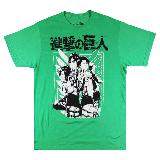 TAAS2090 ATTACK ON TITAN SCOUT | MEN'S TEE| GREEN|