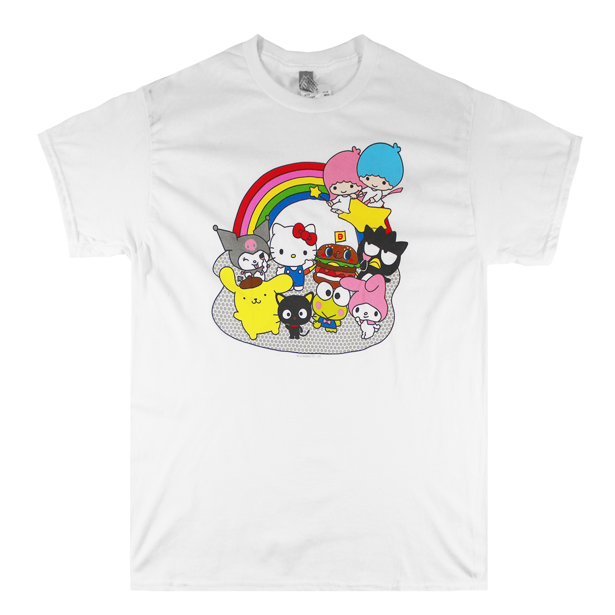 HELLO KITTY : RAINBOW | MEN'S TEE | WHITE