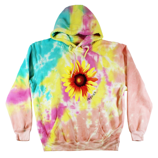 FLOWER | MEN'S HOODIE | TIE DYE RAINBOW |