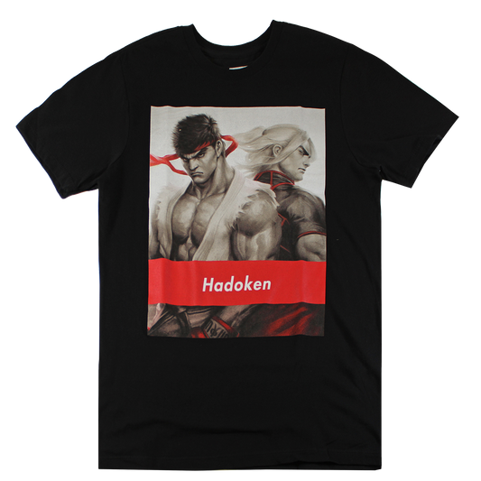 TS17874STFU: STREET FIGTHER KEN & RYE HADOKEN | MEN'S TEE| BLACK |