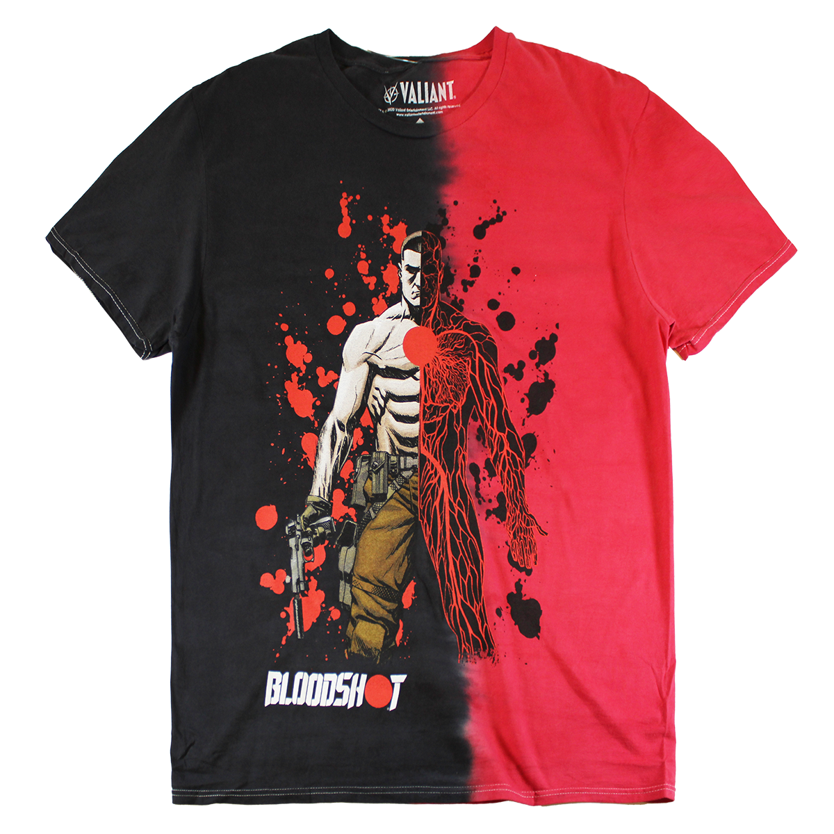 TS16783VALU: VALIANT BLOOD SHOT | MEN'S TEE| BLACK/RED|