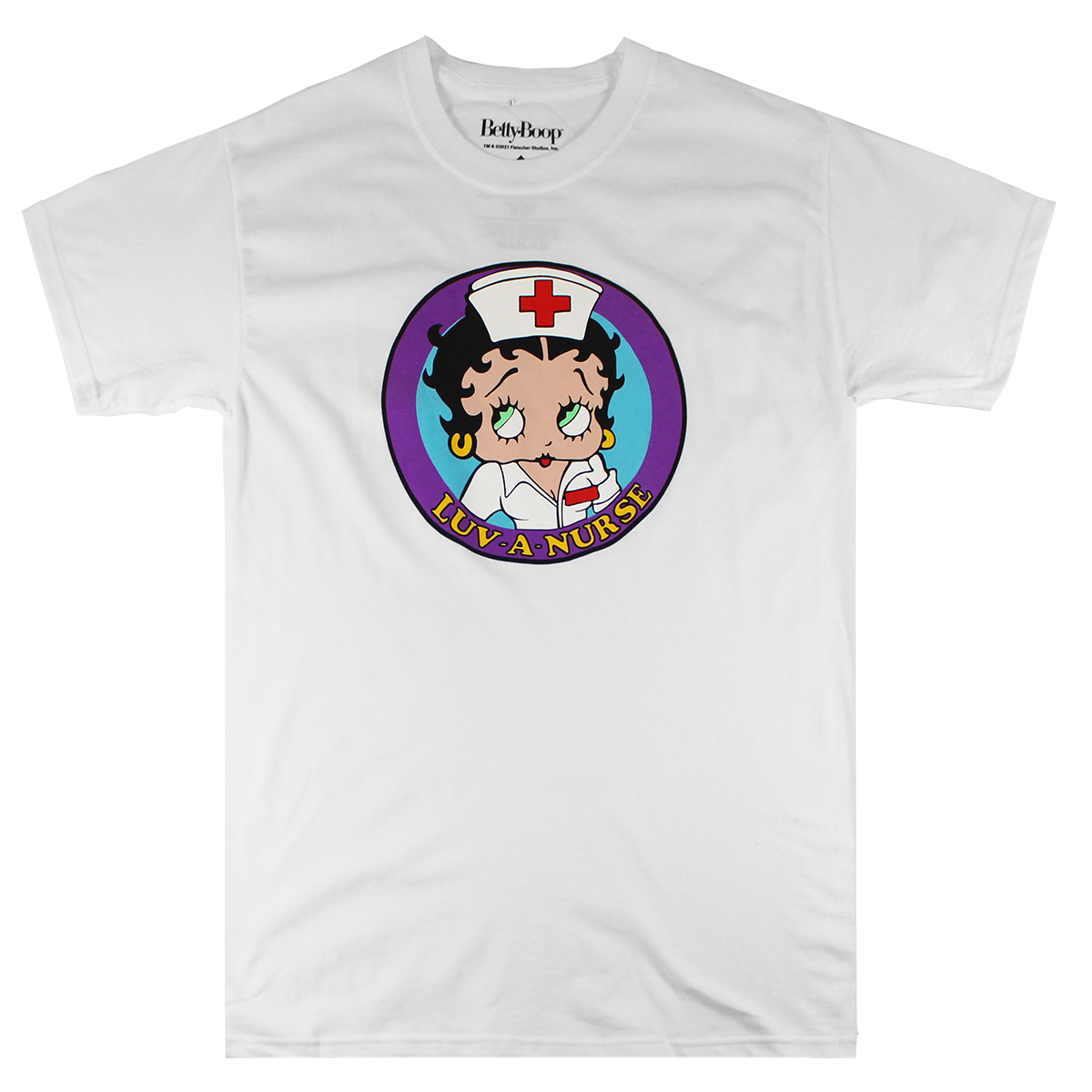 TS23888BTBU: BETTY BOOP LUV A NURSE | MEN'S TEE | WHITE |