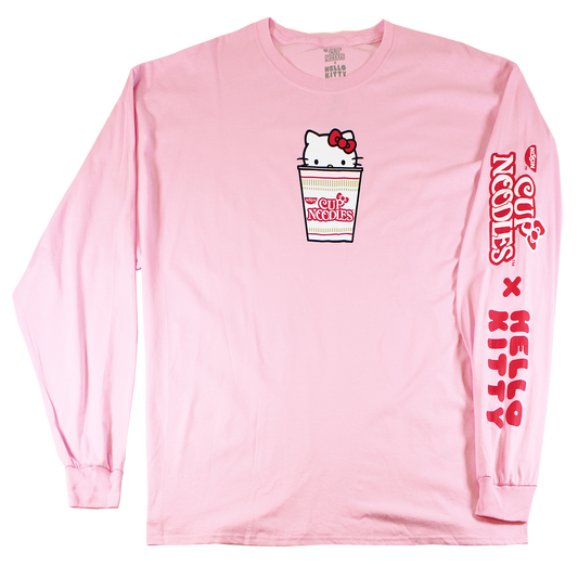 LS20972CONW: CUP NOODLES HELLO KITTY | MEN'S LONG SLEEVE | PINK |