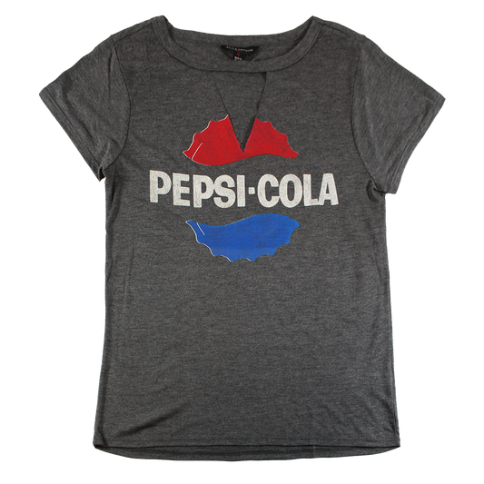 7PEP93840K: PEPSI-COLA| WOMEN'S TEE | HEATHER CHARCOAL |