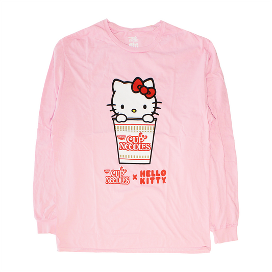 LS23024SNCW: HELLO KITTY CUP NOODLE| MEN'S LONG SLEEVE| PINK |