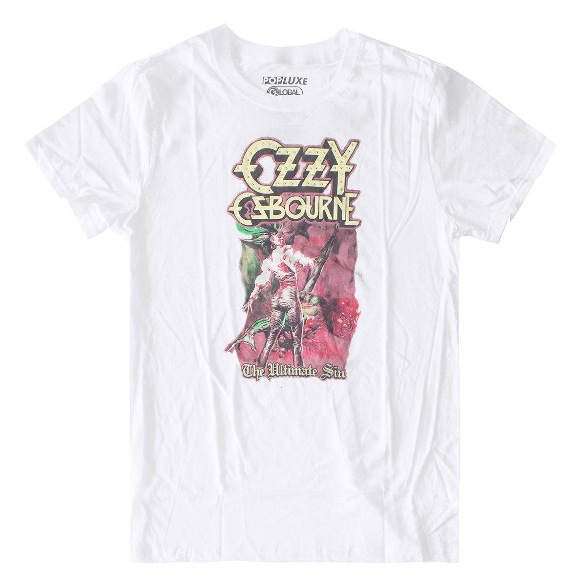 TS25917OZZU: OZZY CRISTAL RHINESTONES| MEN'S TEE| WHITE |