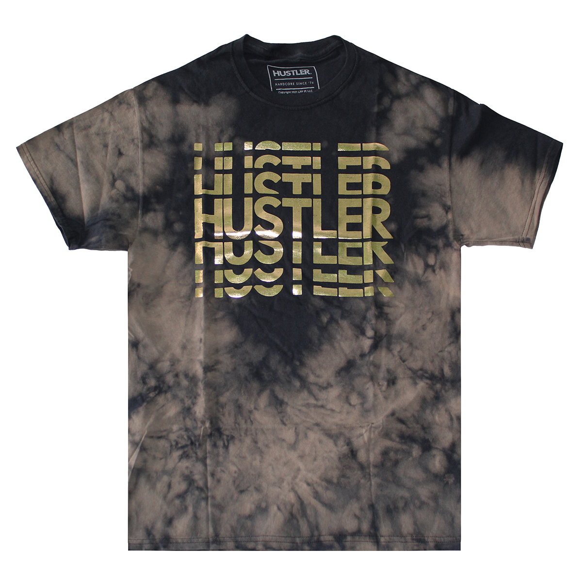 TS19017HSLW: HUSTELER | MEN'S TEE| BLACK BLEACH |