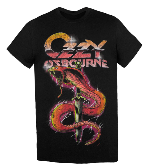 OZZ10008: OZZY VINTAGE SNAKE| MEN'S TEE| BLACK |