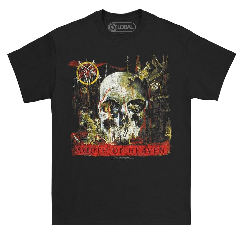 SLA10005: SOUTH OF HEAVEN SKULL | MEN'S TEE| BLACK|