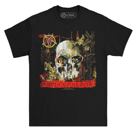 SLA10005: SOUTH OF HEAVEN SKULL | MEN'S TEE| BLACK|