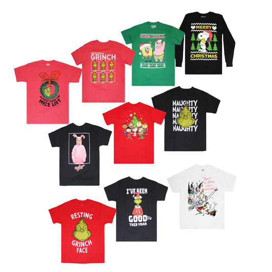 CHRISTMAS ASSORTED TEES | ASSORTED PRINT| ASSORTED COLOR |