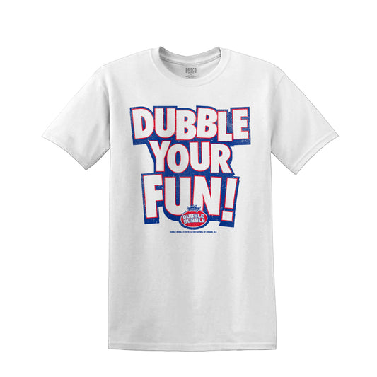 DUBBLE TRUBBLE: DOUBLE YOUR FUN| MEN'S TEE| WHITE |