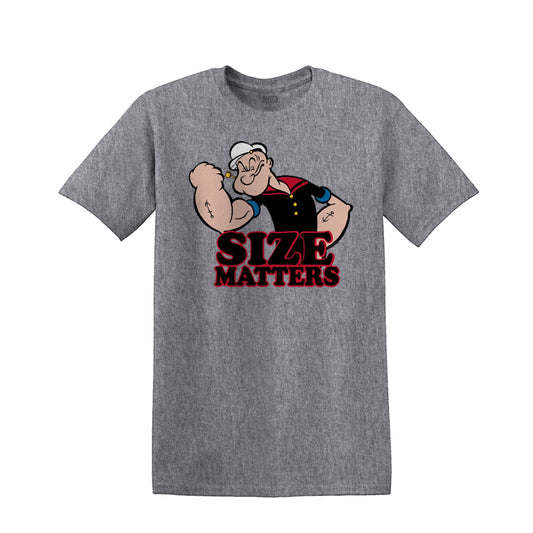 POPEYE: SIZE MATTERS | MEN'S TEE|  HEATHER GREY