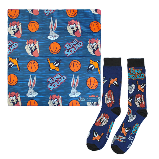 SPACE JAM : A NEW LEGACY | MEN'S CREW SOCKS & BANDANA SET| BLUE |